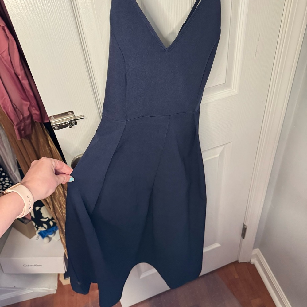 Blue formal dress with pockets